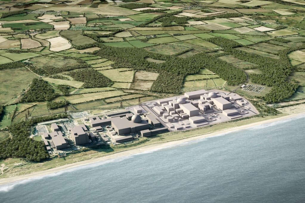 An image of the proposed Sizewell C plant in Suffolk